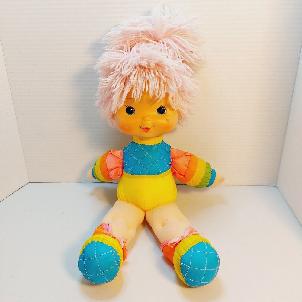 Vtg 1983 Hallmark Rainbow Brite Baby Brite 15"  Pink Hair Doll - missing clothes